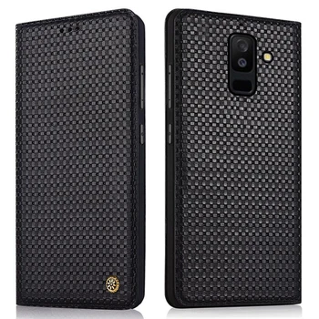 

Genuine leather magnetic mobile phone case for Samsung Galaxy A6 Plus 2018 Samsung Galaxy A6 2018 phone bag case stand case