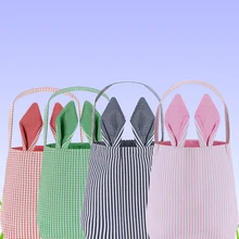 Bolsa de Pascua de 20 piezas para niños, cesta de almacenamiento con orejas de conejo, 5 colores, venta al por mayor