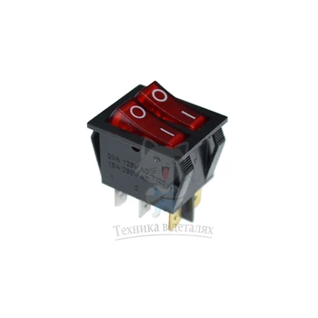 

Two-key switch 26x31mm, 15A, 250 V, with signal lamp, 66135 code