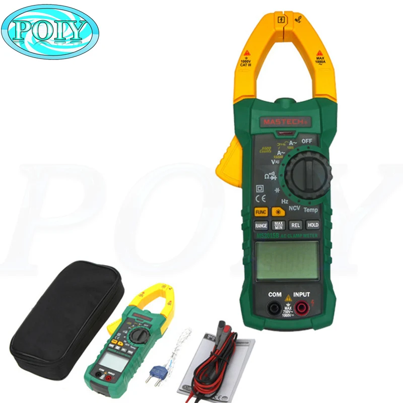 MASTECH MS2015B 1000A AC Токоизмерительные клещи с сопротивлением, емкостью, частотой, температурой и NCV тест