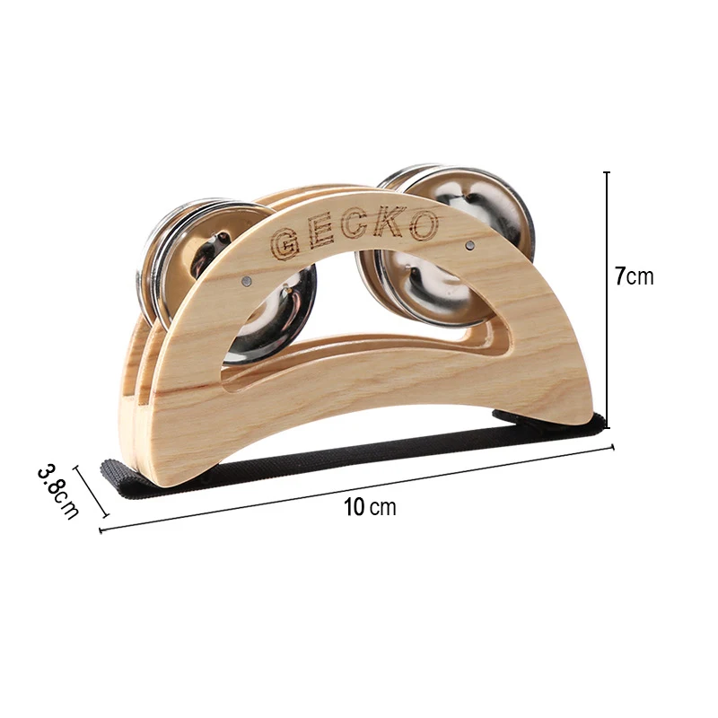 GECKO Elliptical Cajon Box Drum Companion Accessory Foot Jingle Tambourine for Hand Percussion Instruments