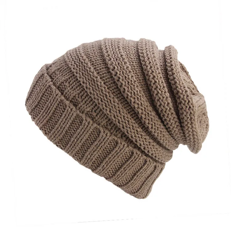 JD025-khaki Новые поступления, модные зимние шляпы, женские шапочки, мужские женские шапочки, повседневные плотные теплые бархатные шапочки, одноцветные теплые шапочки - Цвет: JD025-khaki