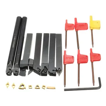

21Pcs/Set 12mm Shank Lathe Turning Tool Holder Boring Bar + Insert Blades + Wrench S12M-SCLCR06/SER1212H16/SCL1212H06
