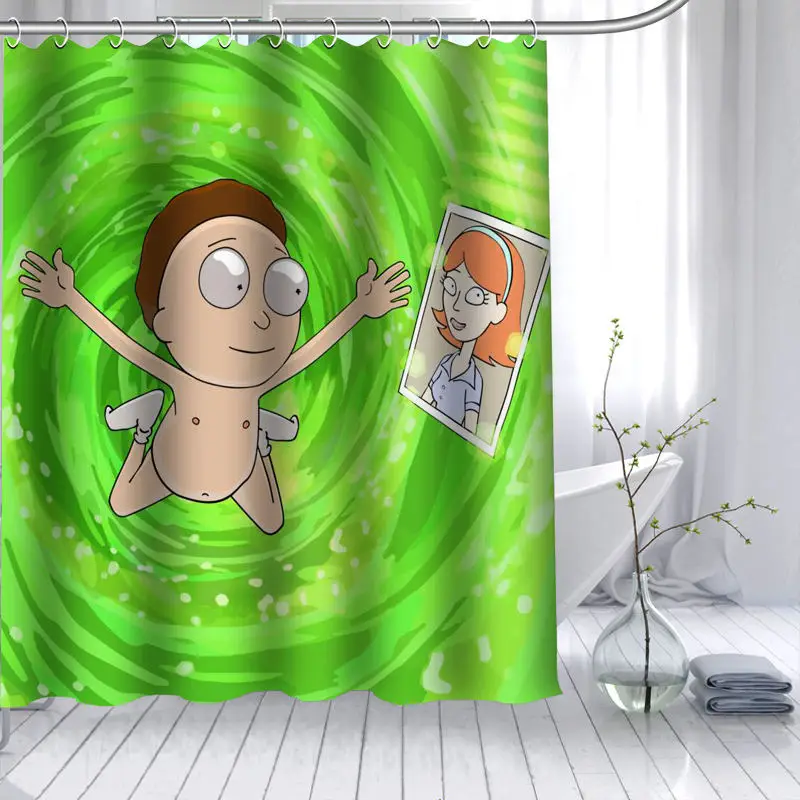 Rick And Morty занавеска для душа 3D Водонепроницаемая полиэфирная ткань для ванной занавес с высоким разрешением 12 крючков для ванной комнаты - Цвет: 11