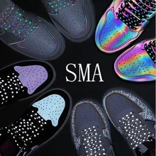 New Holographic Reflective Shoelaces Cool Sneakers Running Shoes Lace For Adult Children Sports White Star Shoelace Strings