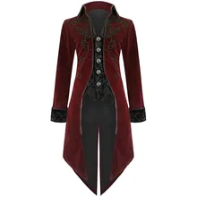 2019Hot Sale Men Vintage Luxury Steampunk Coats Retro Mens Gothic Punk Style Costume For Party Tailcoat Men Outwear Tuxedo Coats