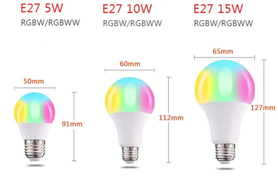 110V 220V E27 RGB LED Bulb Lights 5W 10W 15W RGB Lampada Changeable Colorful RGBW LED Lamp With IR Remote Control+Memory Mode (3)