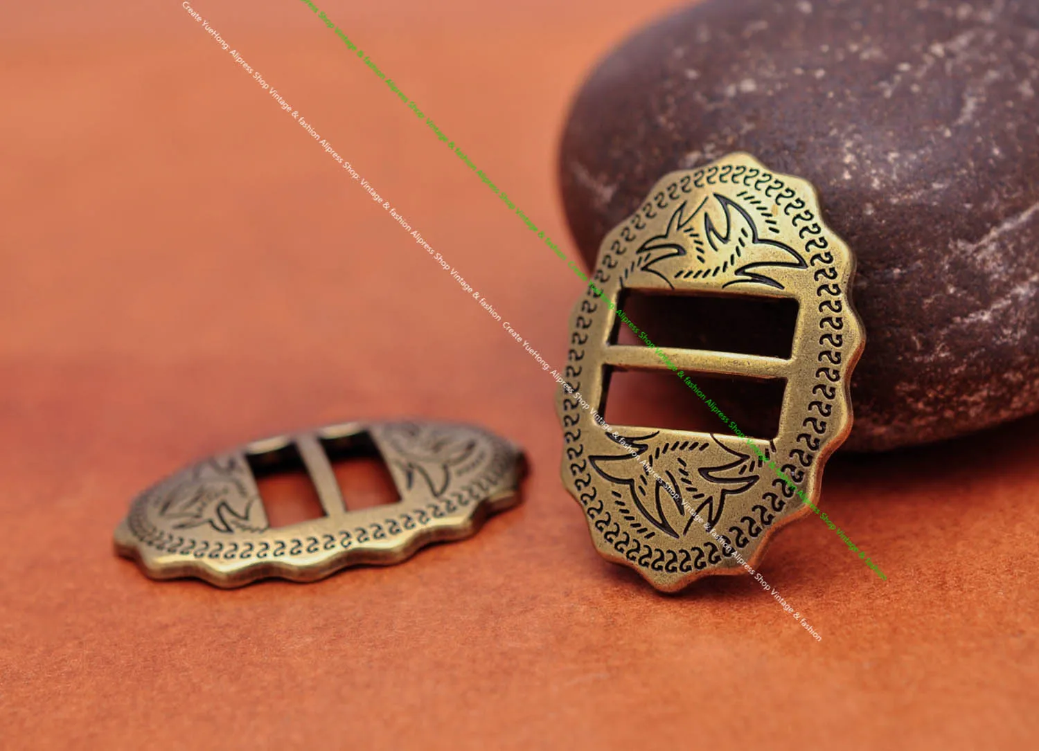 6x 34*24mm Antik Silberbeschichtete Western Cowboy Lederhandwerk Pferdesattel Zaumzeug Kopfstück Hutband Gürtel Geschlitzte Conchos – Detail 14