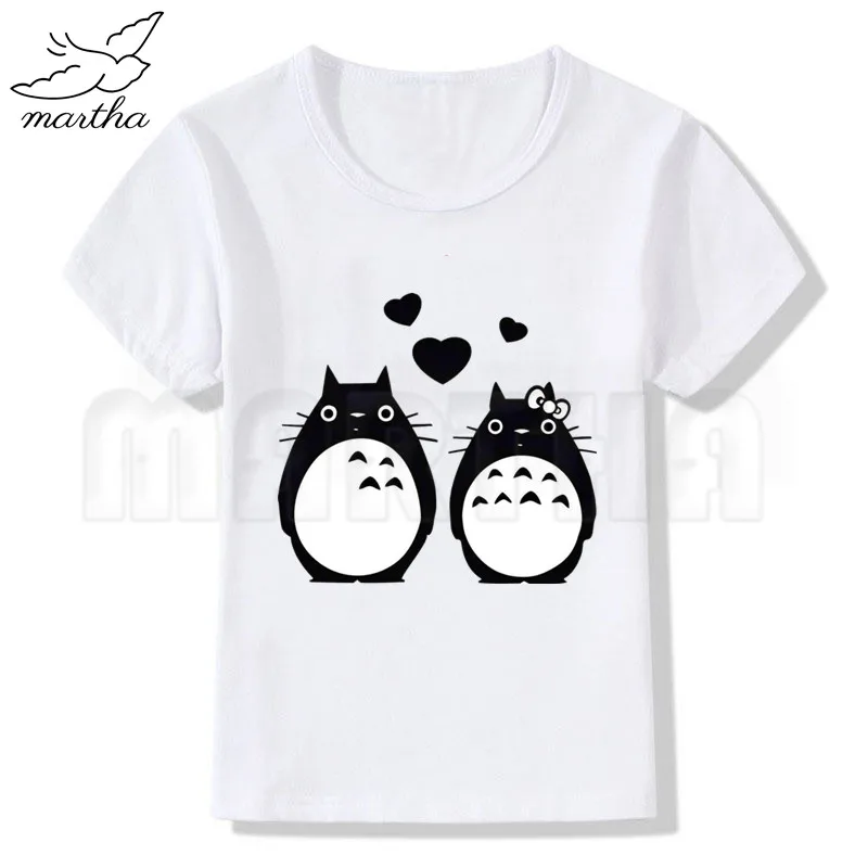 Хаяо Миядзаки каваи Тоторо японского аниме забавная футболка футболки для мальчиков детская футболка с короткими рукавами детские футболки детская одежда - Цвет: WhiteK