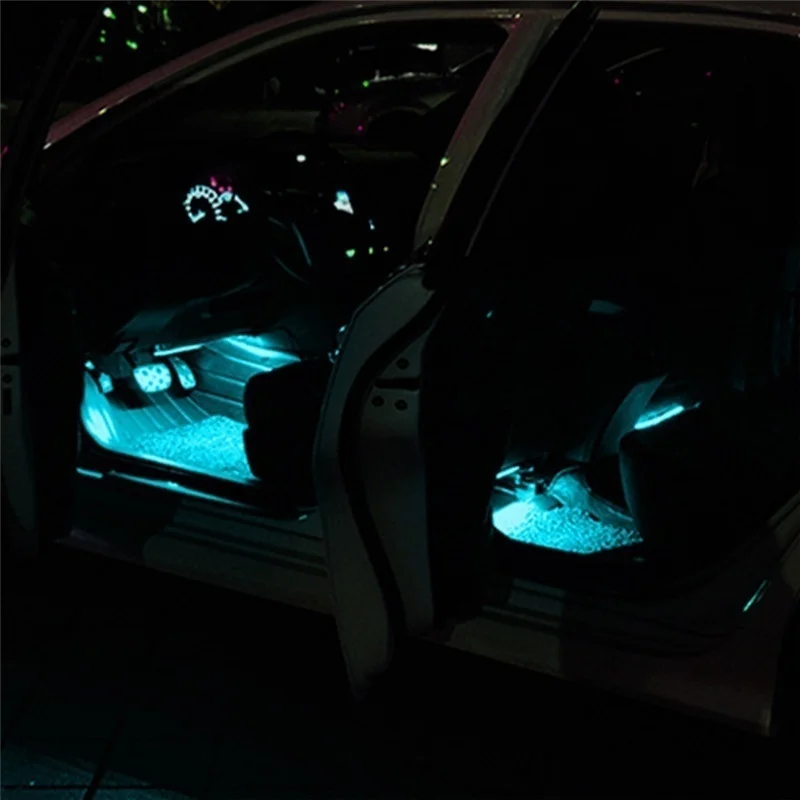 2 в 1 5050 Универсальная автомобильная светодиодная декоративная лампа 9 светодиодный 12 В атмосферные огни автомобильный прикуриватель тип авто интерьер