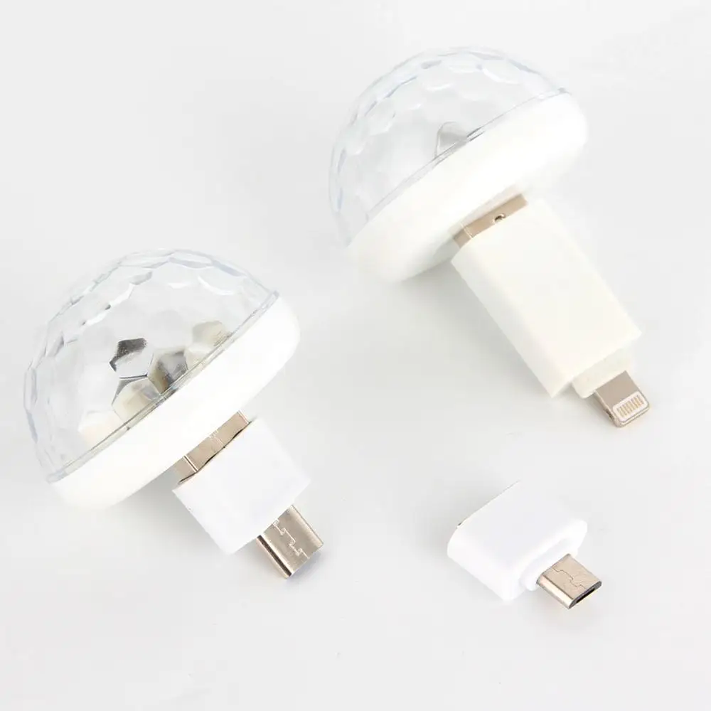 2 шт. светодиодный Автомобильный USB атмосферный свет диско шар вечерние грибной светильник мини портативный стробоскоп светильник s для сценического украшения с адаптером