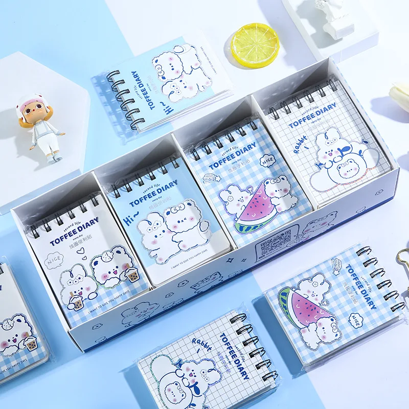 

12 pcs/lot Kawaii Rabbit Bear Coil Notebook Note Book Diary Weekly Planner Journal Notepad Stationery School Supplies