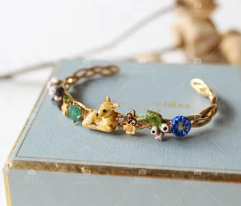 

2020 Bangles Glaze In The First Act Role Ofing Is Tasted Rhythm Forest Rural Series Small Sika Deer Grey Rabbit Flower Bracelet