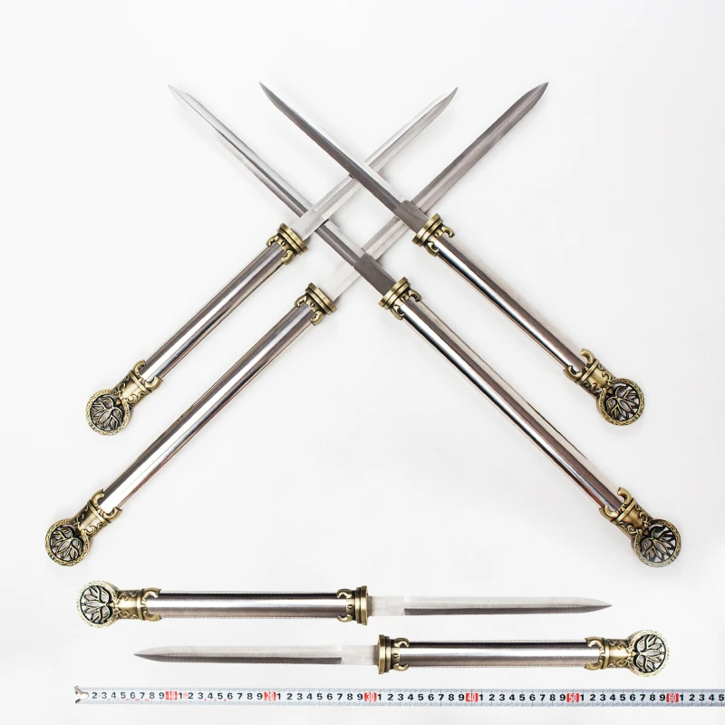 2 In 1 Double Bladed Tang Dynasty Sword Staff Spear All Metal Short Long Self Defense Sword Sticks The Hidden Blade Assassins Aliexpress