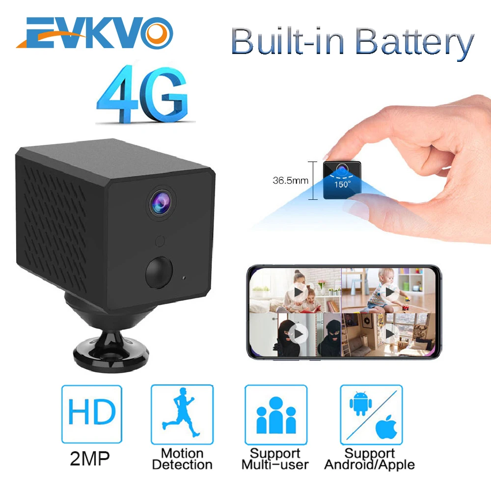 EVKVO 1080P 4G Battery Mini Camera 4G IP Camera