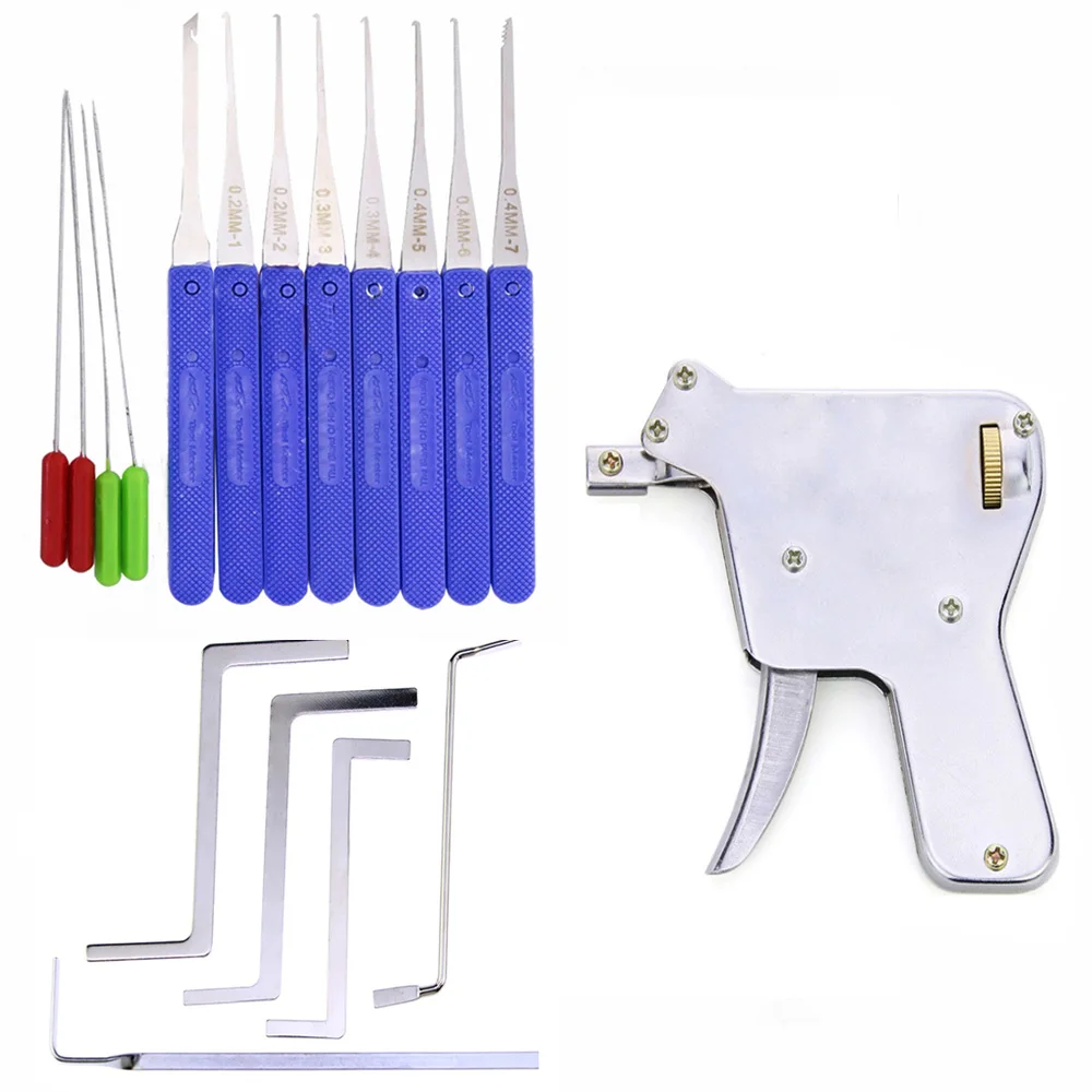 

Locksmith Tool Broken Key Extractor Tool Pick Set with Lock Gun Practice Set ,Tension Wrench Kit for Locksmith Training