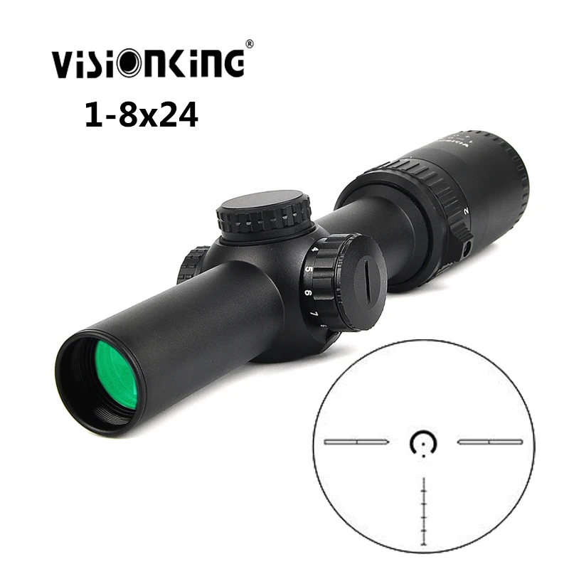 Visionking 1-8x24 короткий оптический прицел с подсветкой охотничий прицел со стеклом Улучшенная сетка Быстрая фокусировка для стрельбы по мишени ar15