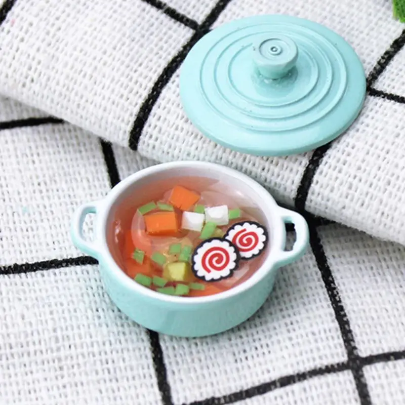DIY Миниатюрная модель игрушки Моделирование мини цвет миска для супа Кукольный дом украшения