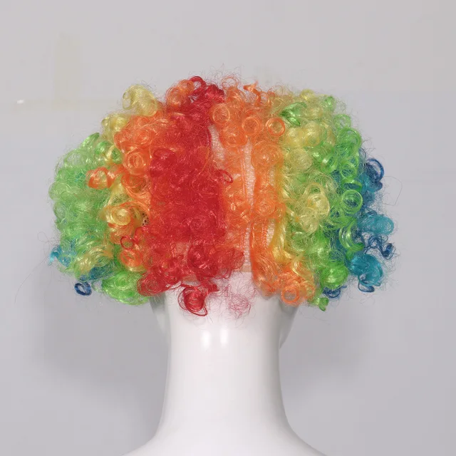 Rainbow Clown Wigs Caps Adorable Red Ball Foam Circus Clown Nose Party Halloween Kids Pretend Play Circus Costume Accessories 4