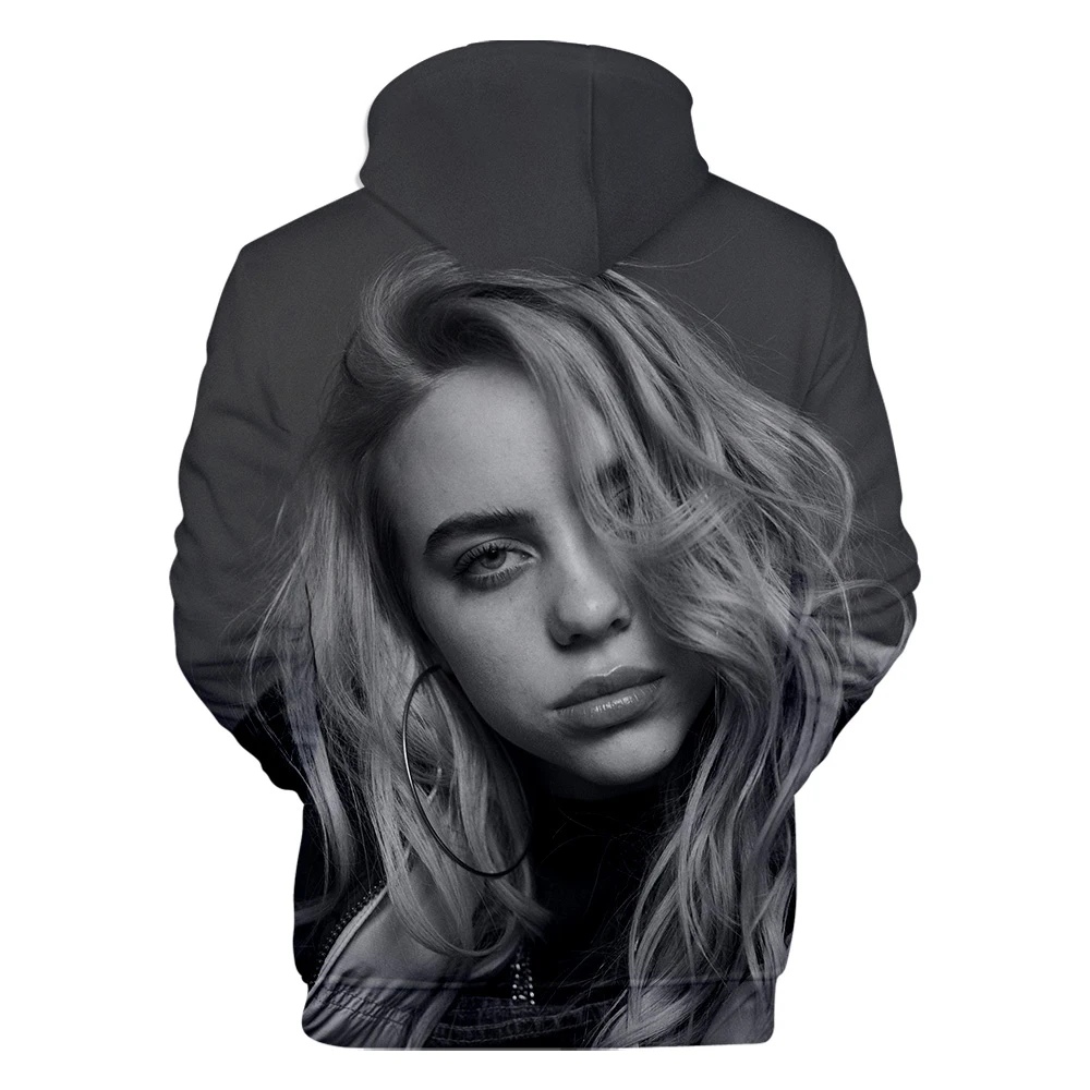 

PUIMENTIUA New Harajuku Hoodie American Singer Billie Eilish 3D Hoodies Women Sweatshirt Men Pullovers 3D Billie Eilish Hoodies
