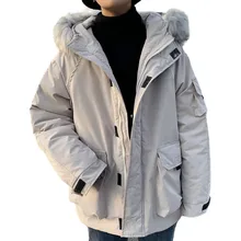 

Winter Jackets Mens Coat Men Three-dimensional Pocket Large Woolen Collar Cotton Padded Clothes Loose Cotton Parka Free Shipping