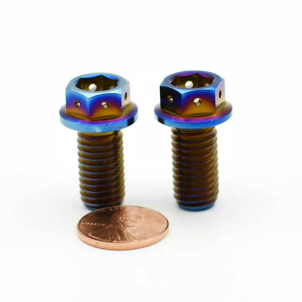 Ti Болт M10 X25mm DIY MTB титановые болты синий цвет двойной диск полый фланец головка