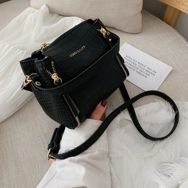 

Western Style Bag Women's 2020 New Style Korean-style Versatile Stone Pattern Shoulder Bag Fashion Hand Shoulder Bucket Bag Fash
