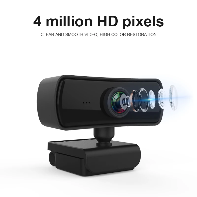 XIEXJ Cámara Web Video Full HD con Pinzas En La Webcam Micrófono Integrado para Ordenador Portátil/Cámara De La Computadora,A 