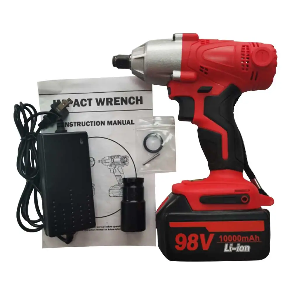 

98V Woodworking Electric Wrench Cordless Drill Screwdriver Wireless Power Drive Lithium Ion Battery Charging Power tool red
