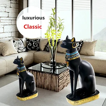 

The Ancient Egyptian Cat God Home Living Room Wine Cabinet Decorations Feng Shui Guardian Decoration Lucky cat Ornaments A483