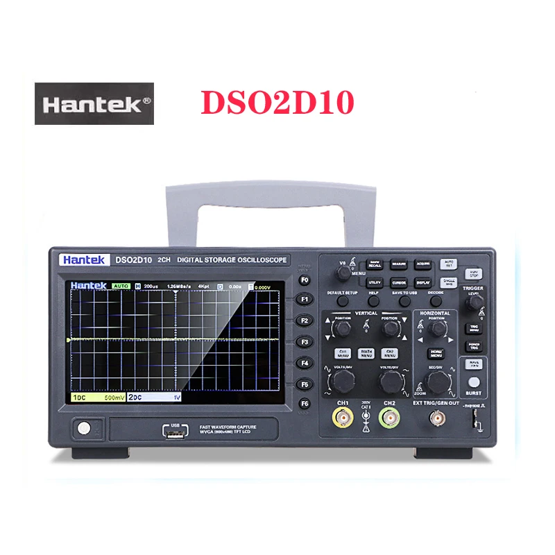 US $186.55 Hantek digital oscilloscope DSO2C10 2CH digital storage 100M1G sampling DSO2D10 2CH1CH With signal source