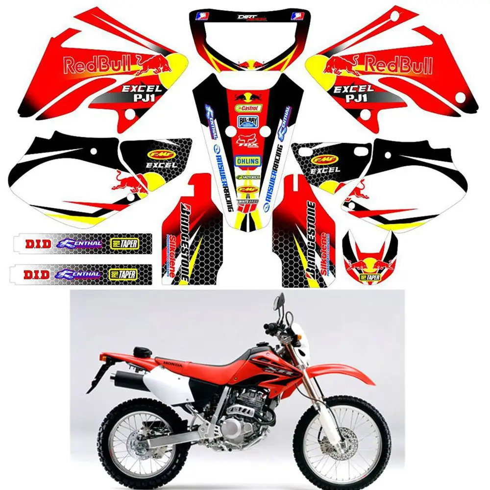 

For Honda XR250 2003 2004 2005 Customized Number Graphics Backgrounds Stickers Kit Decal