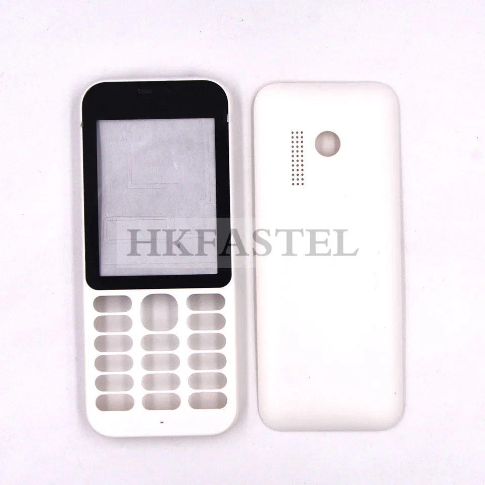 HKFASTEL высококачественный корпус клавиатуры для Nokia 215 Dual SIM Полный Мобильный телефон чехол с клавиатурой - Цвет: White No keypad