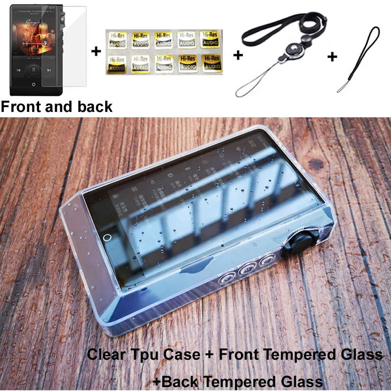 

For Cayin N6ii Clear Tpu Case with Front Screen Protector Tempered Glass and Back Screen Protector Tempered Glass For Cayin N6II