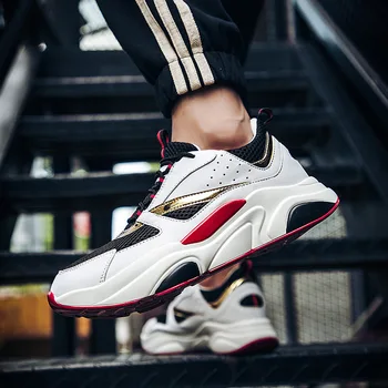 

Low to help men's shoes 2019 spring new color matching breathable mesh surface thick bottom shock absorption leisure shoes male