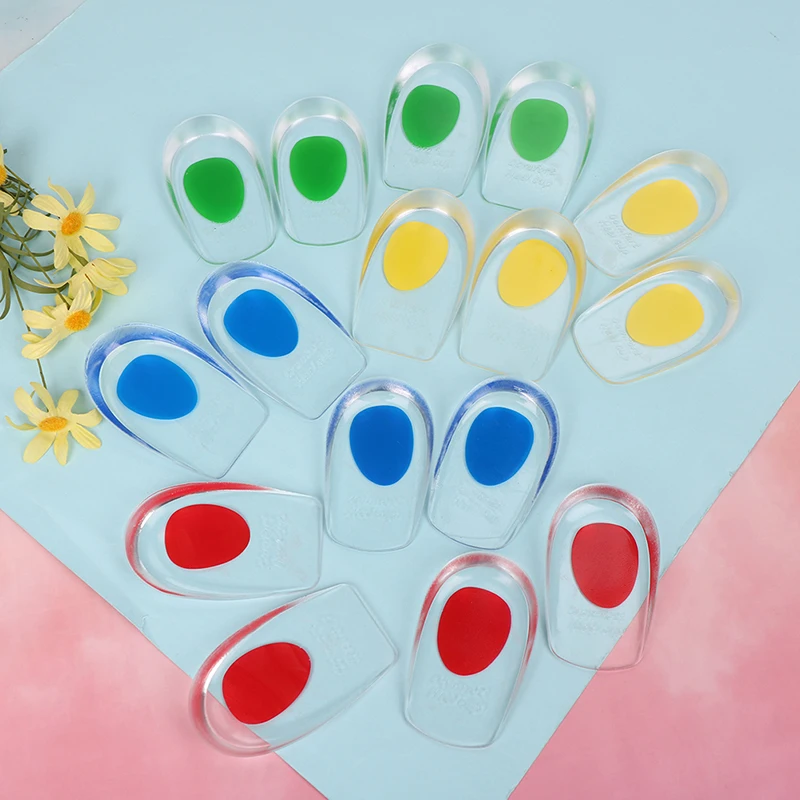 1 Pair Heel Pads Silicone Gel Insoles Massaging Cushion Forefoot Shoe Pad High Heel Elastic Palm Protect Shoe Cushion