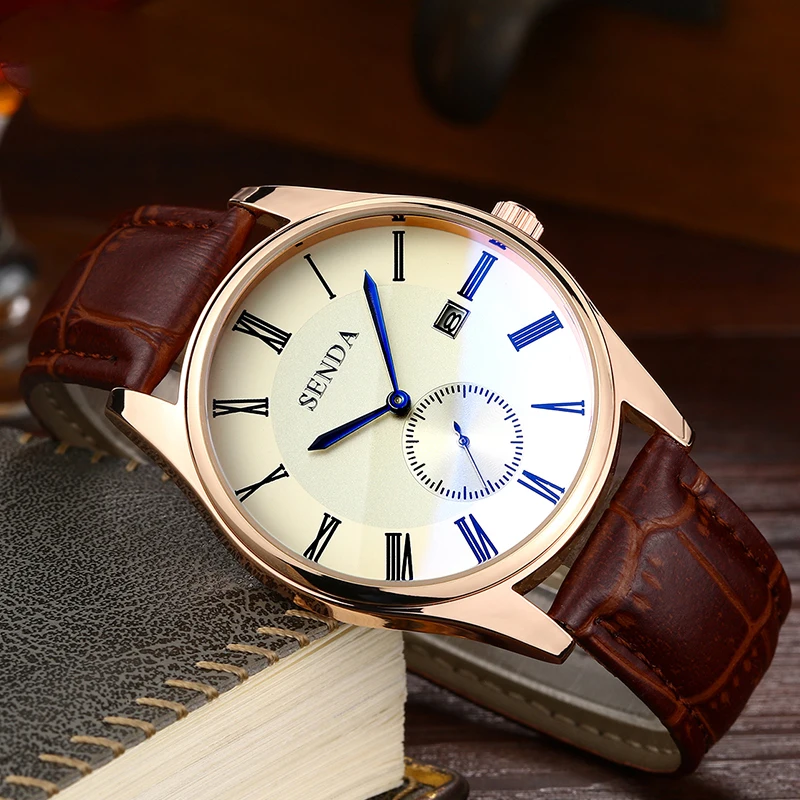 

Keep IN TOUCH Mens Watchs Two-pin And Half Men's Watch Leather Strap 50 Meters Waterproof Lighting Effect 2020 reloj hombre