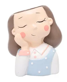 Американский мультфильм девочка голова мульти-мякоть цветочный горшок микро ландшафтный сад украшения офиса - Цвет: Красный