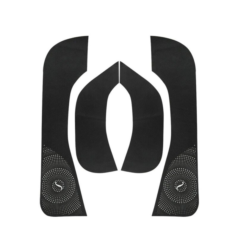

High Quality black 4 Pcs Car Inner Door Anti-Kick Mat Carbon Fiber Leather Protector For Tesla Model 3 Auto Accessories For Car