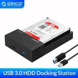 ORICO – Station d'accueil disque dur SATA vers USB 3.0, pour disque dur externe HDD 2.5/3.5 pouces SSD, supporte UASP 18TB 
