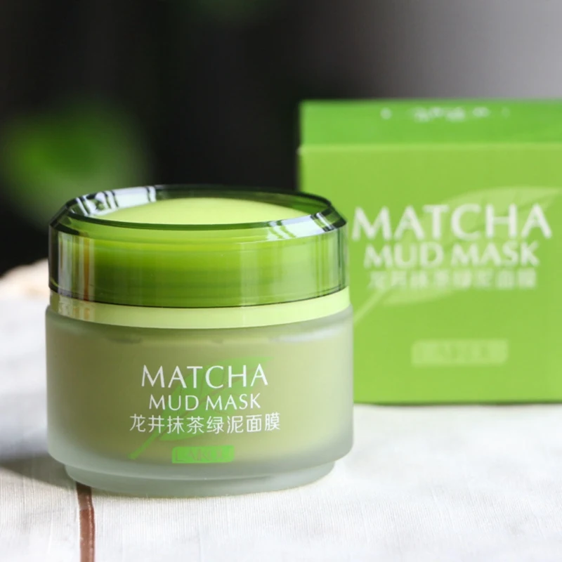 

Natural Green Tea Matcha Facial Mud Mask Cream Hydrating Deep Cleaning Oil-Control Blackhead Remover facial cleaner remove acne