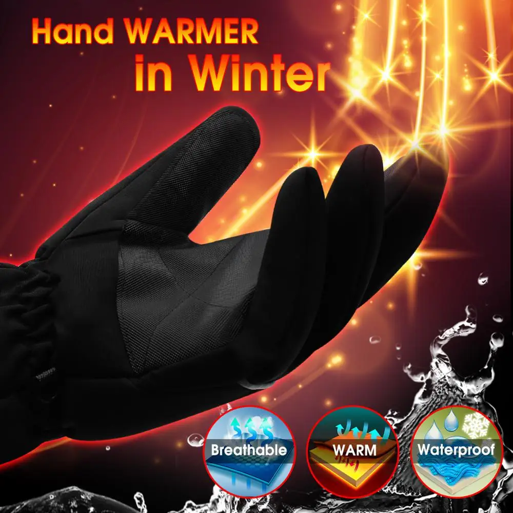 Winter Heated Gloves for Men and Women Hand Warmer Thermal Heating Gloves Water-resistant for Winter Outdoor Indoor Activites