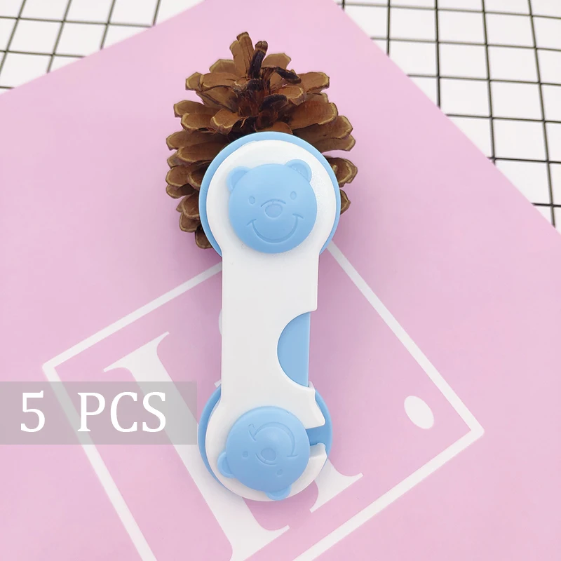 Bear 5pcs 2 шт., 5 шт., Многофункциональный защитный замок для детей, для детей, ящик безопасности, дверной замок холодильника - Цвет: Bear 5pcs