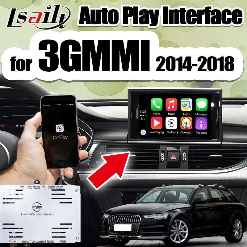 Plug & Play Авто Play/carplay бокс интерфейса для 2013 2018 AUDI A8 A6 Q7 3GMMI с командой Waze Siri
