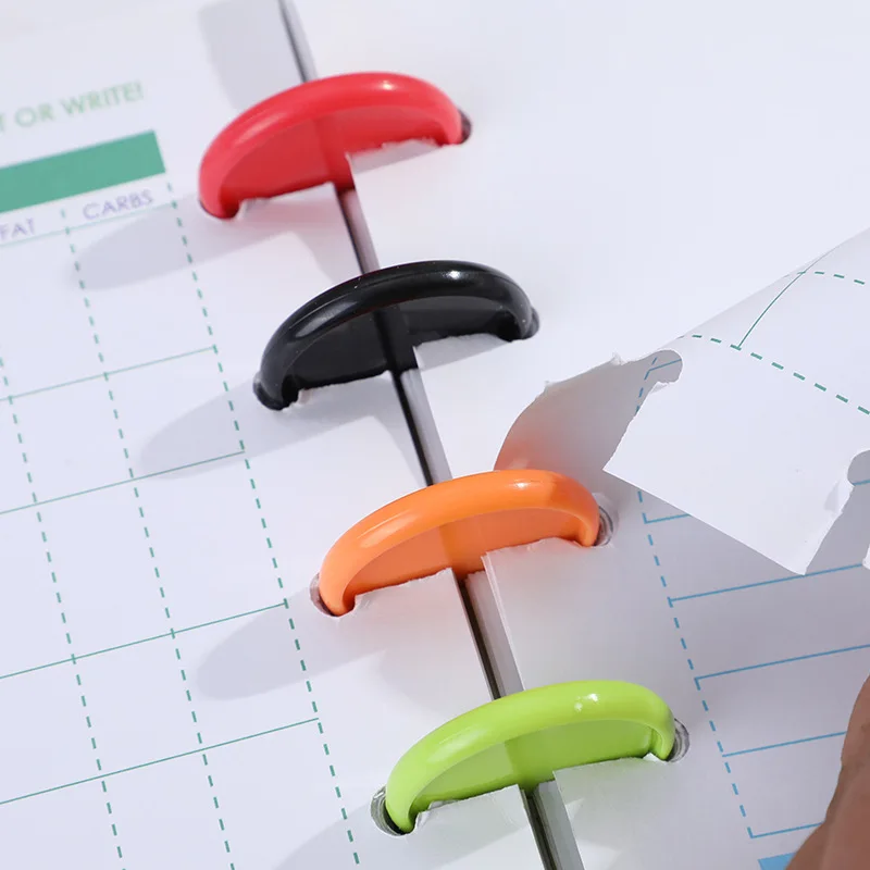 30Pcs 35MM Mushroom Hole Button Notebook Binding Disc Button Loose-leaf 360 Degree Foldable Plastic Disc Office School