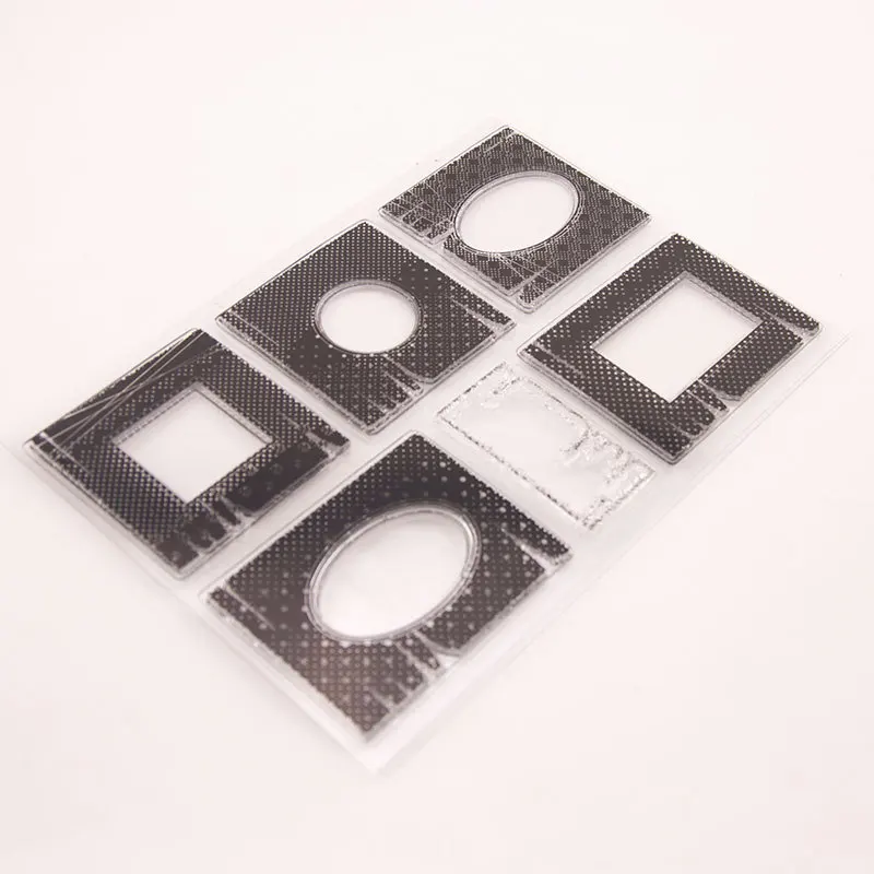 1 лист прямоугольная круглая оправа Многослойные прозрачные резиновые штампы для изготовления карт Скрапбукинг рождественское ручное творчество штампы