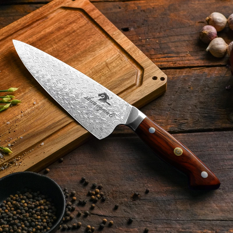 Высококачественный 8 дюймовый кухонный нож из дамасской стали профессиональный