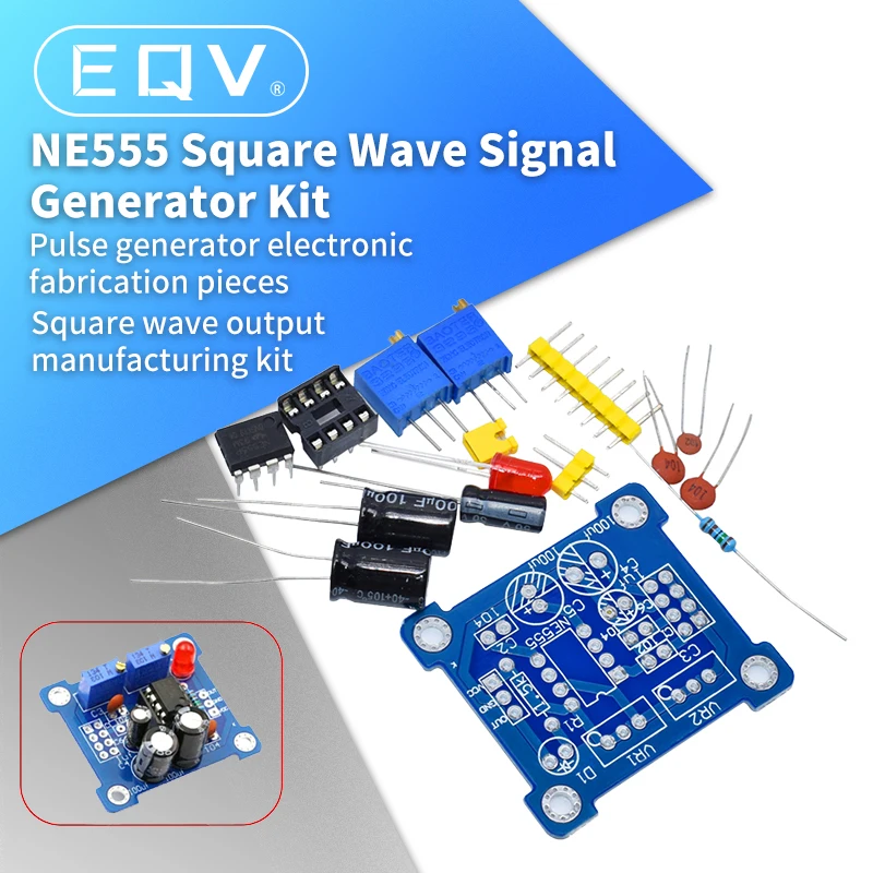 NE555 DIY Adjustable Frequency Pulse Square Wave Generator Module Kit Duty Cycle 