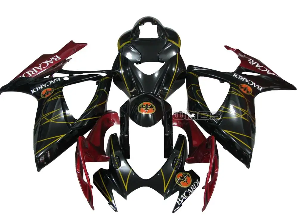 Обтекатель для корпуса Suzuki GSXR600 GSXR750 K6 2006 2007 черная красная версия BACARDI инъекция |