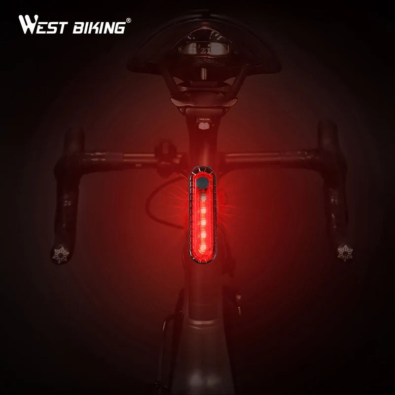 Велосипедный светильник West Biking Предупреждение ющий задний светильник, перезаряжаемый мигающий светильник для велосипеда, лампа для велосипеда, оборудование для ночной езды